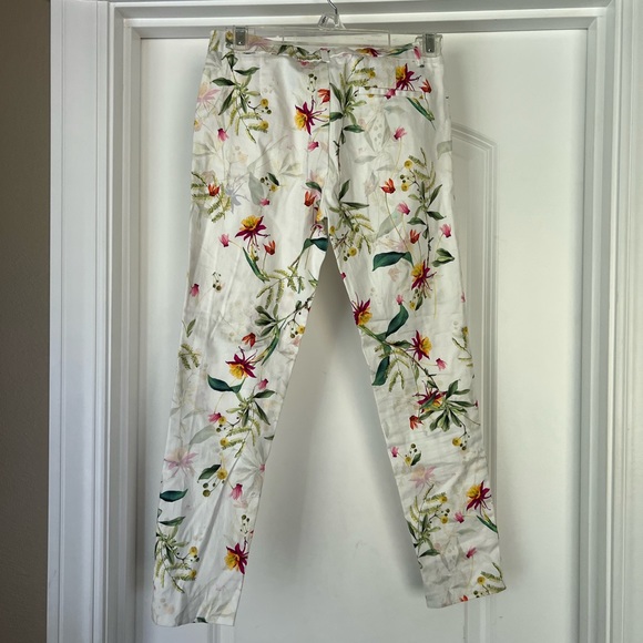 Zara girl floral print white pants. Girl size 11/12 - Picture 2 of 9